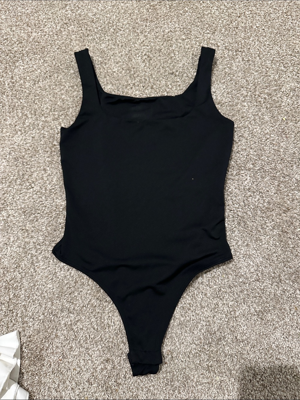 Classic Black Square Neck Bodysuit - Sleek Everyday Staple